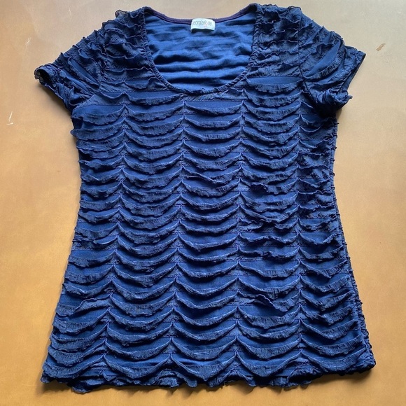 Georgia Rylie Ruffle Short Sleeve Top Size M - Picture 6 of 9